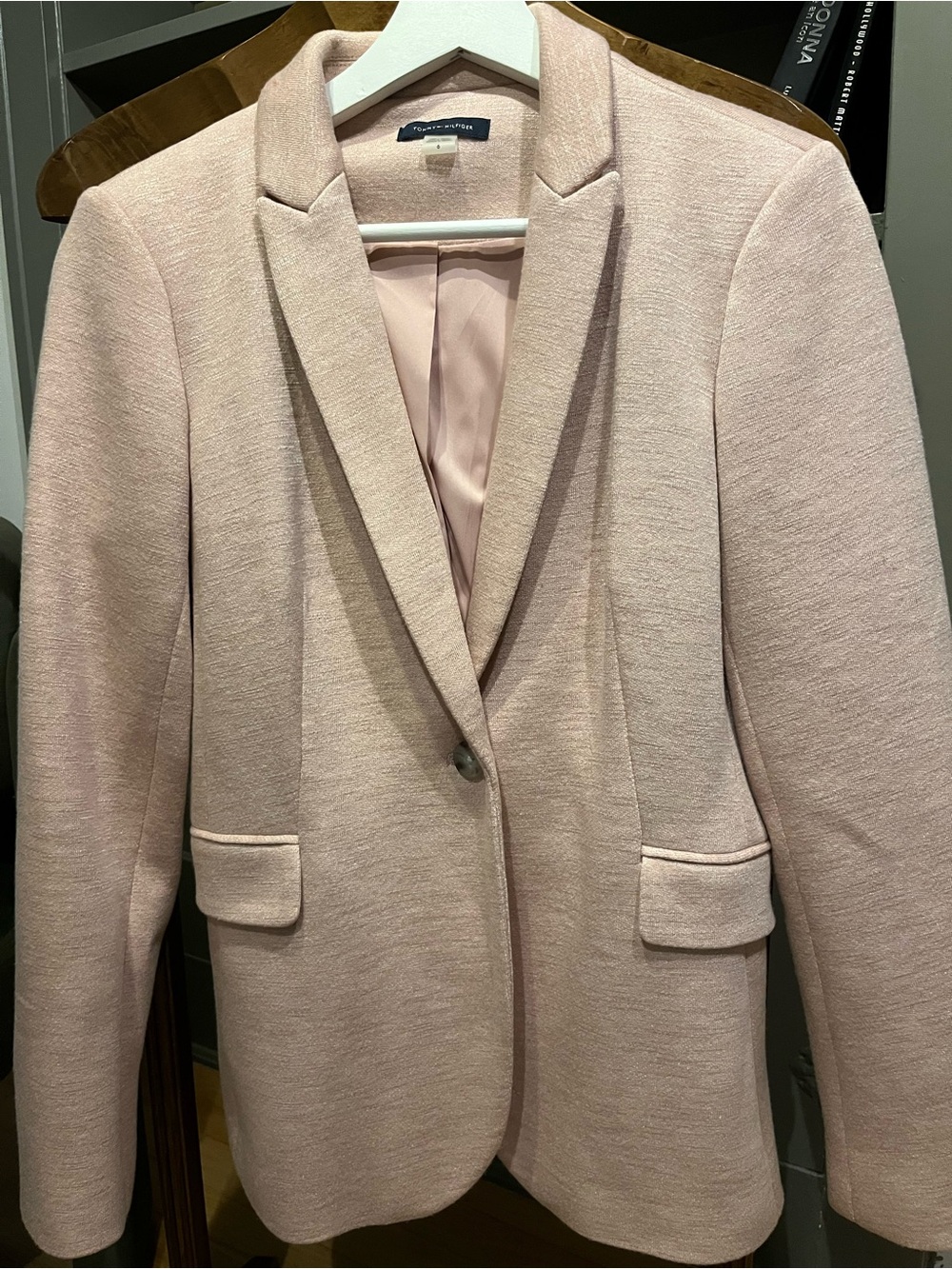Tommy Hilfiger Light Pink / Blush Single-Button Tailored Blazer